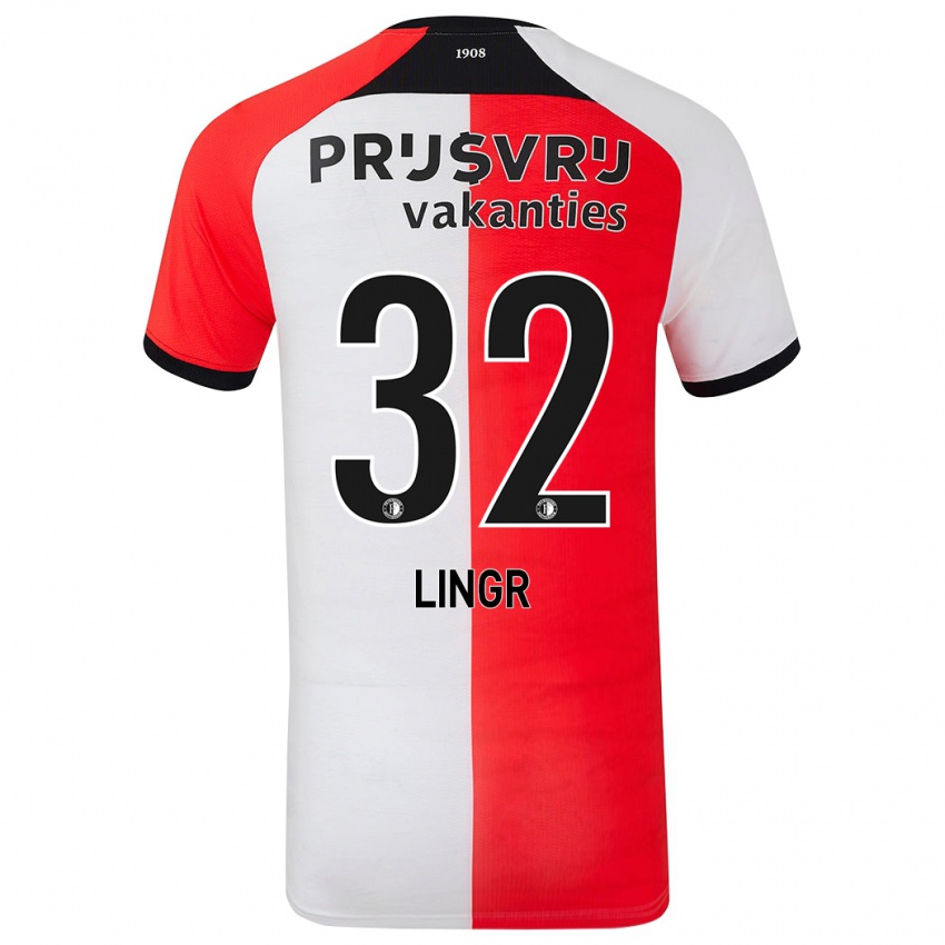 Kinder Ondrej Lingr #32 Rot Weiß Heimtrikot Trikot 2024/25 T-Shirt Österreich