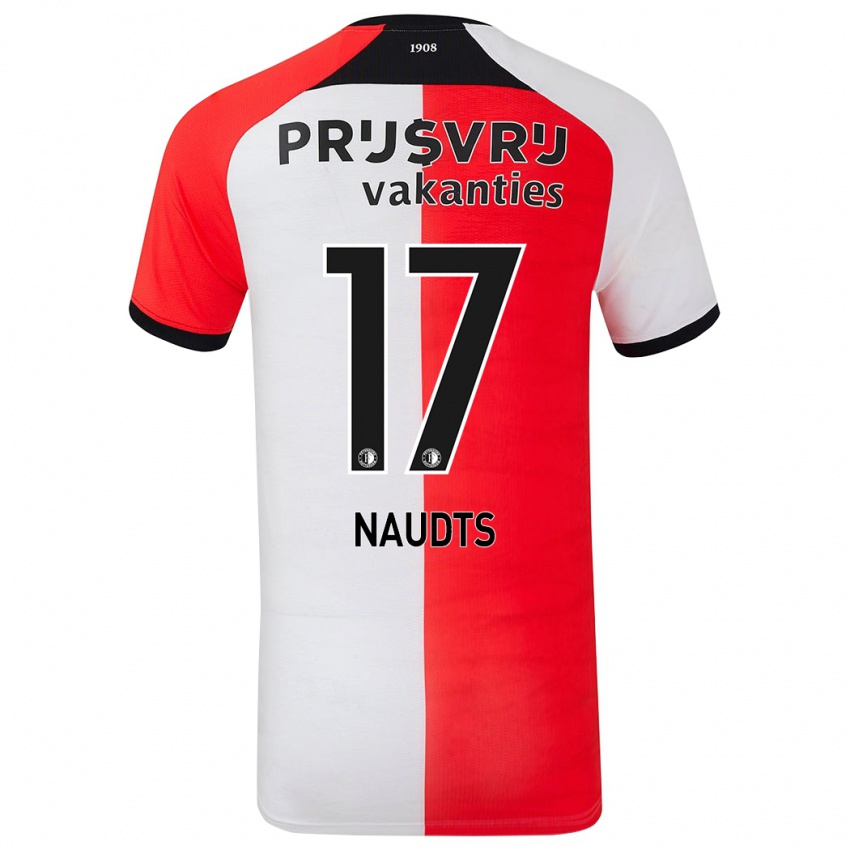 Kinder Jamir Naudts #17 Rot Weiß Heimtrikot Trikot 2024/25 T-Shirt Österreich