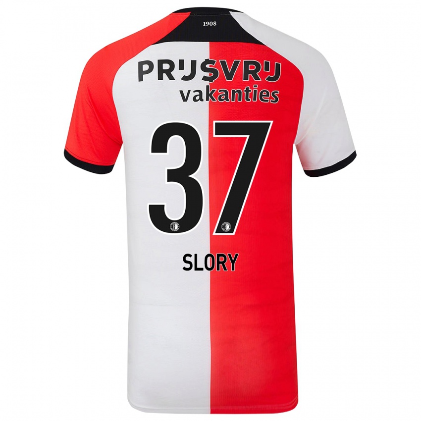 Kinder Jaden Slory #37 Rot Weiß Heimtrikot Trikot 2024/25 T-Shirt Österreich