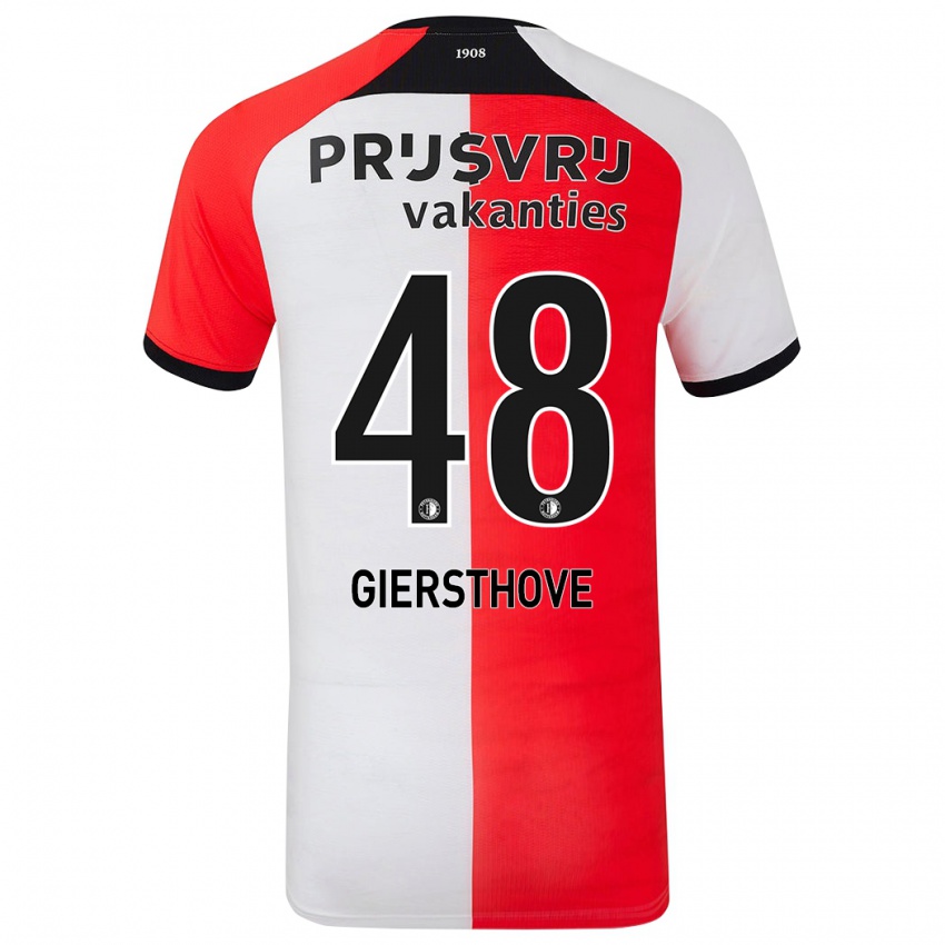 Kinder Djomar Giersthove #48 Rot Weiß Heimtrikot Trikot 2024/25 T-Shirt Österreich