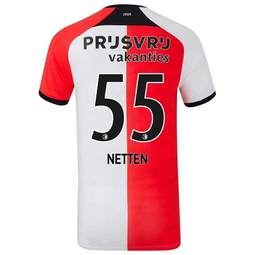 Kinder Luc Netten #55 Rot Weiß Heimtrikot Trikot 2024/25 T-Shirt Österreich