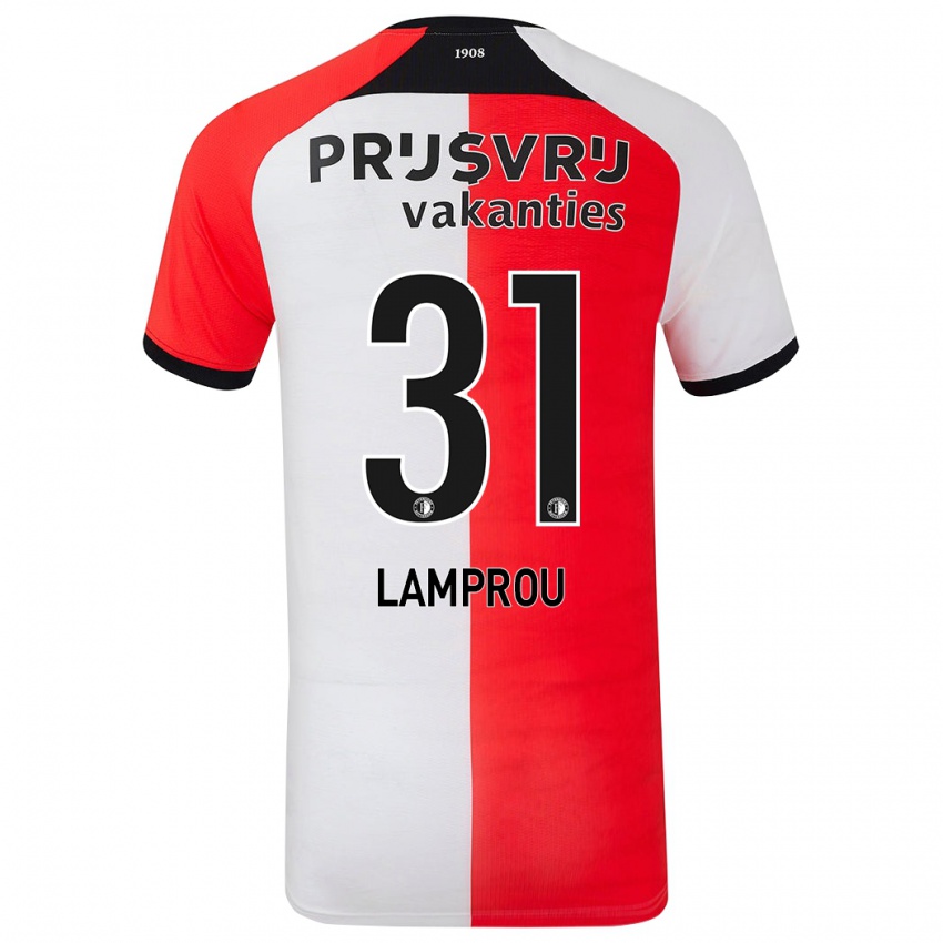 Kinder Kostas Lamprou #31 Rot Weiß Heimtrikot Trikot 2024/25 T-Shirt Österreich