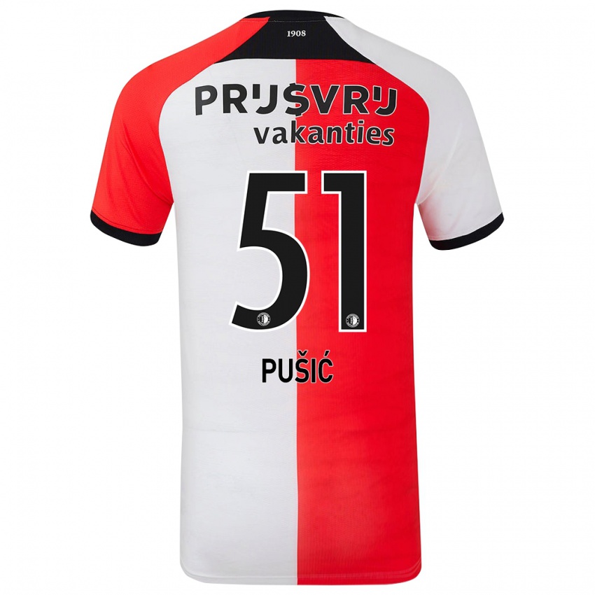 Kinder Noah Pušić #51 Rot Weiß Heimtrikot Trikot 2024/25 T-Shirt Österreich