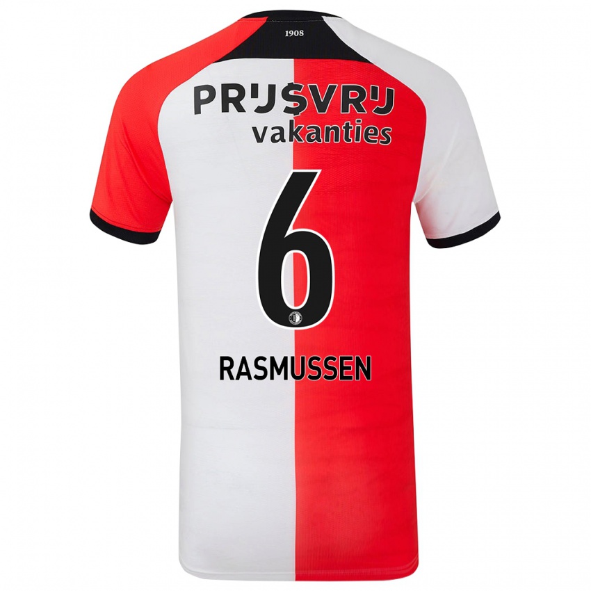 Kinder Jacob Rasmussen #6 Rot Weiß Heimtrikot Trikot 2024/25 T-Shirt Österreich