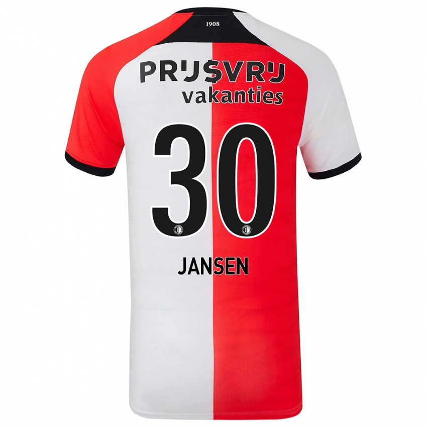 Kinder Thijs Jansen #30 Rot Weiß Heimtrikot Trikot 2024/25 T-Shirt Österreich