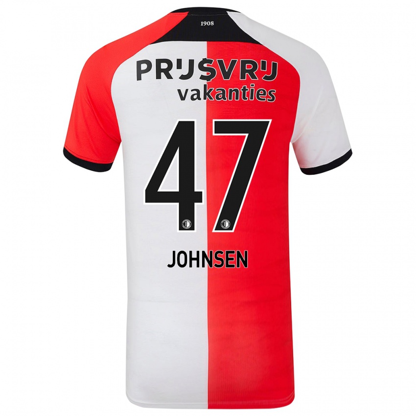 Kinder Mikael Torset Johnsen #47 Rot Weiß Heimtrikot Trikot 2024/25 T-Shirt Österreich