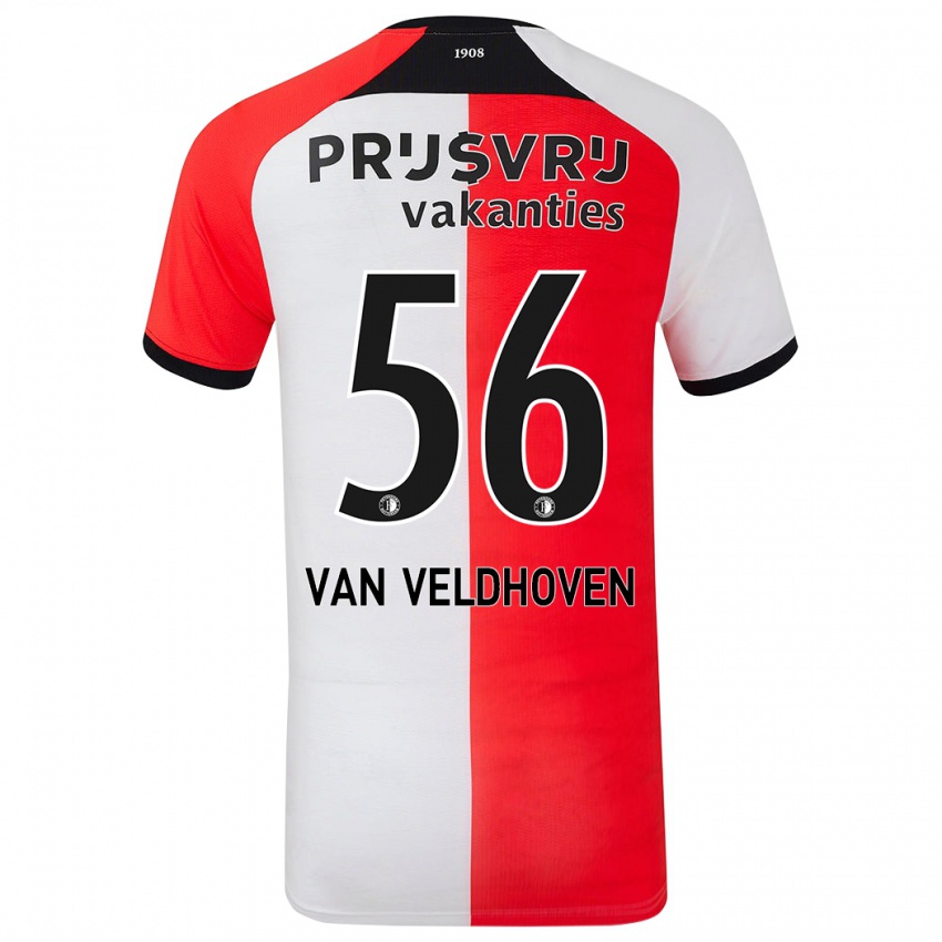 Kinder Kars Van Veldhoven #56 Rot Weiß Heimtrikot Trikot 2024/25 T-Shirt Österreich