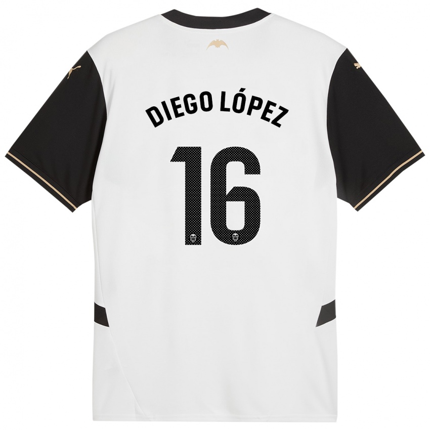 Kinder Diego Lopez #16 Weiß Schwarz Heimtrikot Trikot 2024/25 T-Shirt Österreich