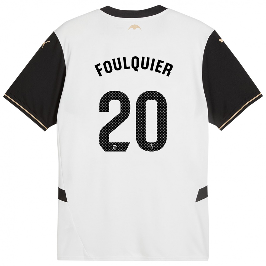 Kinder Dimitri Foulquier #20 Weiß Schwarz Heimtrikot Trikot 2024/25 T-Shirt Österreich