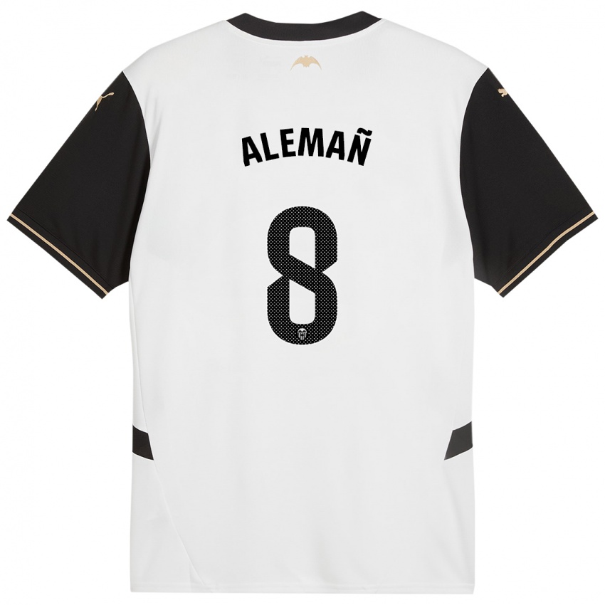 Kinder Pedro Alemañ #8 Weiß Schwarz Heimtrikot Trikot 2024/25 T-Shirt Österreich