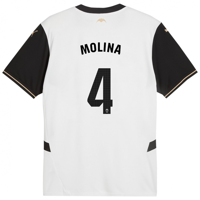 Kinder María Molina #4 Weiß Schwarz Heimtrikot Trikot 2024/25 T-Shirt Österreich