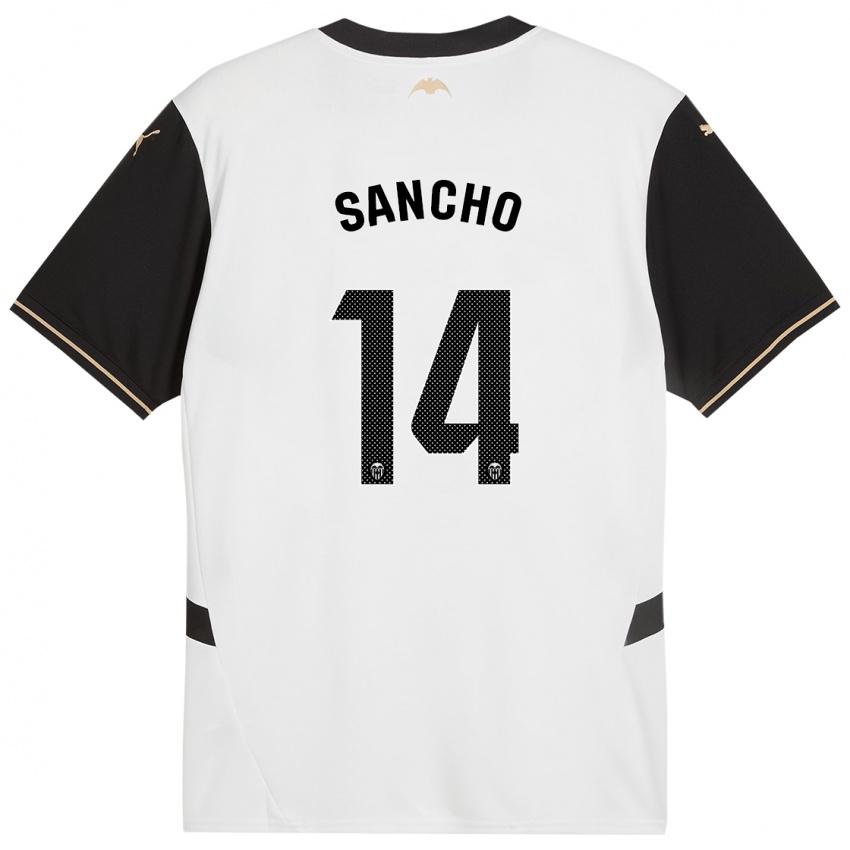 Kinder Pauleta Sancho #14 Weiß Schwarz Heimtrikot Trikot 2024/25 T-Shirt Österreich