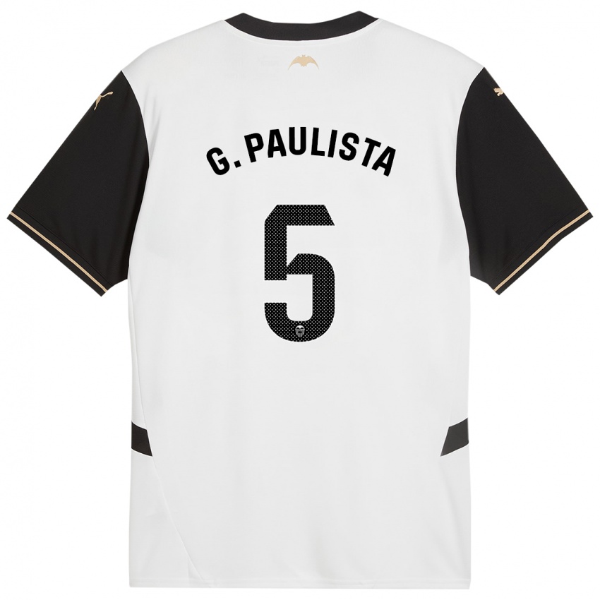 Kinder Gabriel Paulista #5 Weiß Schwarz Heimtrikot Trikot 2024/25 T-Shirt Österreich