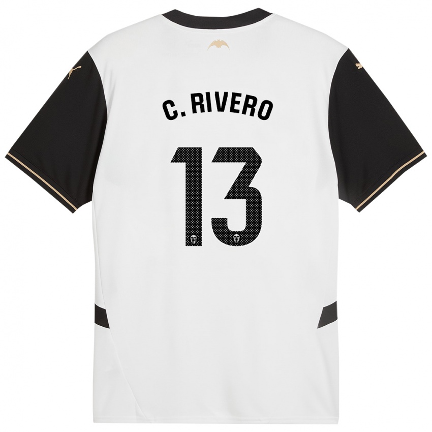 Kinder Cristian Rivero #13 Weiß Schwarz Heimtrikot Trikot 2024/25 T-Shirt Österreich