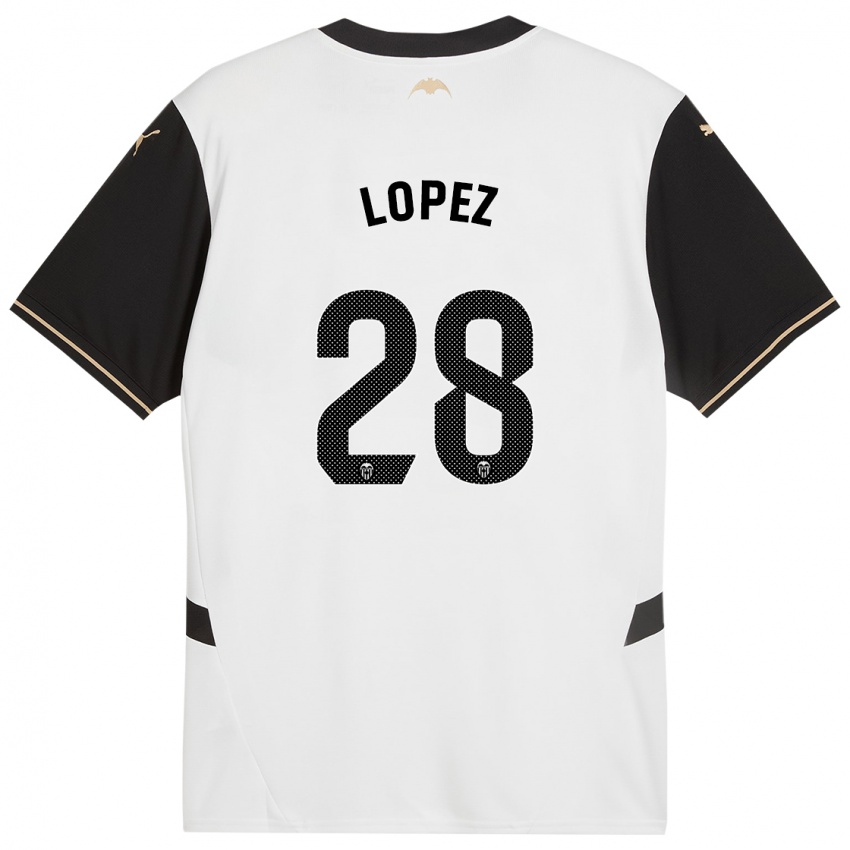 Kinder Saray Lopez #28 Weiß Schwarz Heimtrikot Trikot 2024/25 T-Shirt Österreich