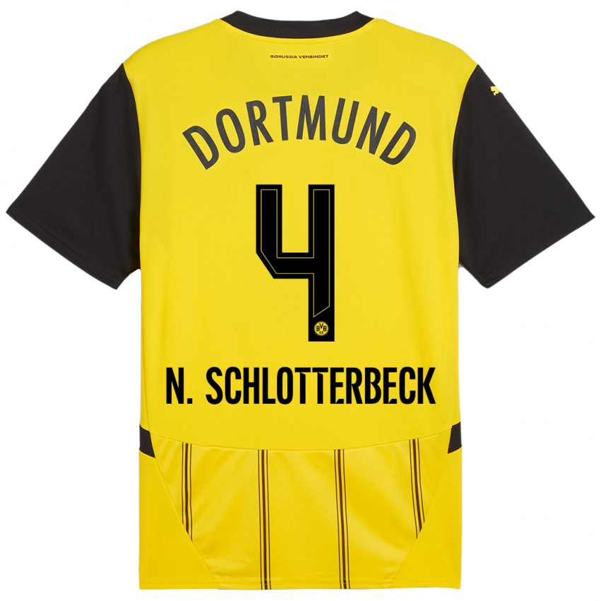 Kinder Nico Schlotterbeck #4 Gelb Schwarz Heimtrikot Trikot 2024/25 T-Shirt Österreich