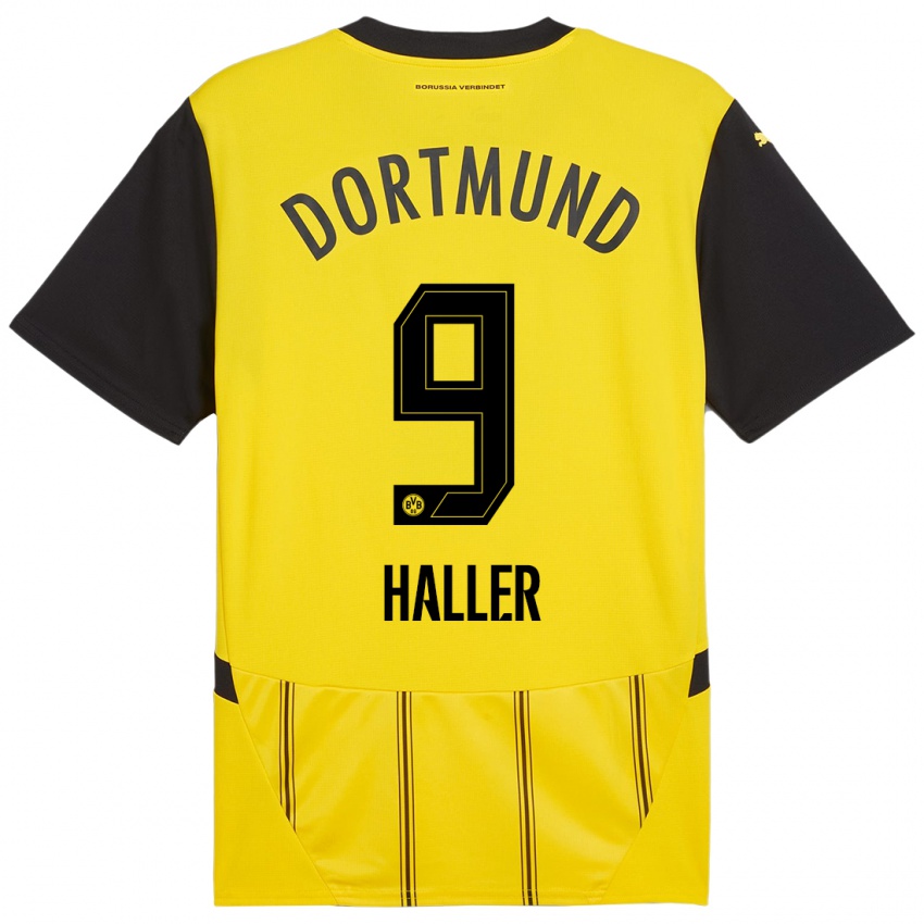 Kinder Sebastien Haller #9 Gelb Schwarz Heimtrikot Trikot 2024/25 T-Shirt Österreich