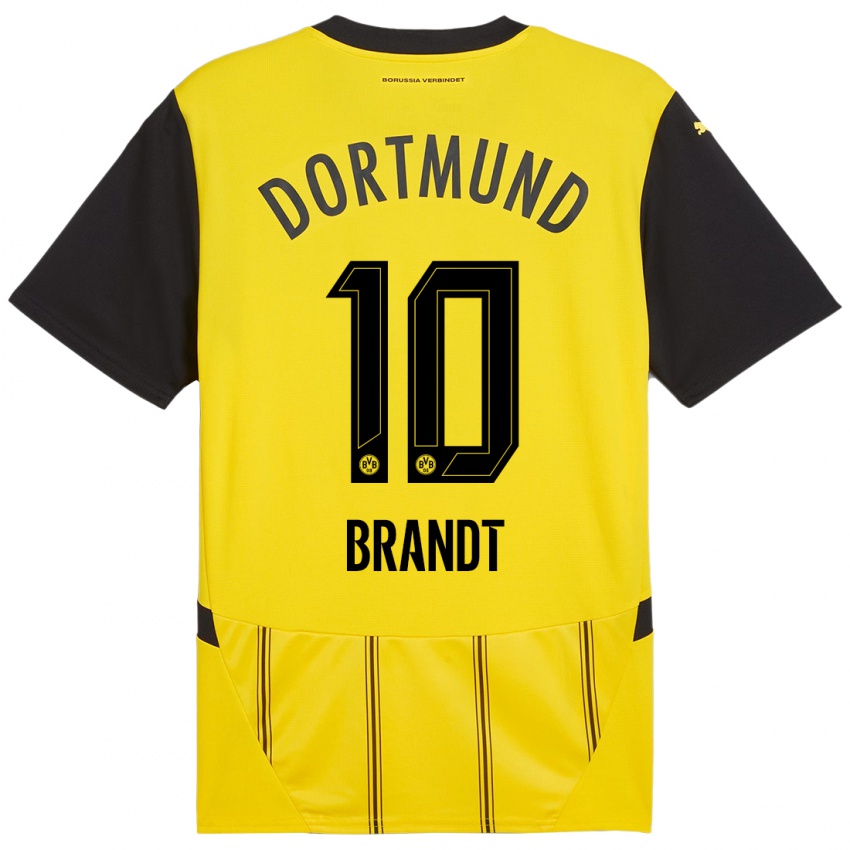 Kinder Julian Brandt #10 Gelb Schwarz Heimtrikot Trikot 2024/25 T-Shirt Österreich