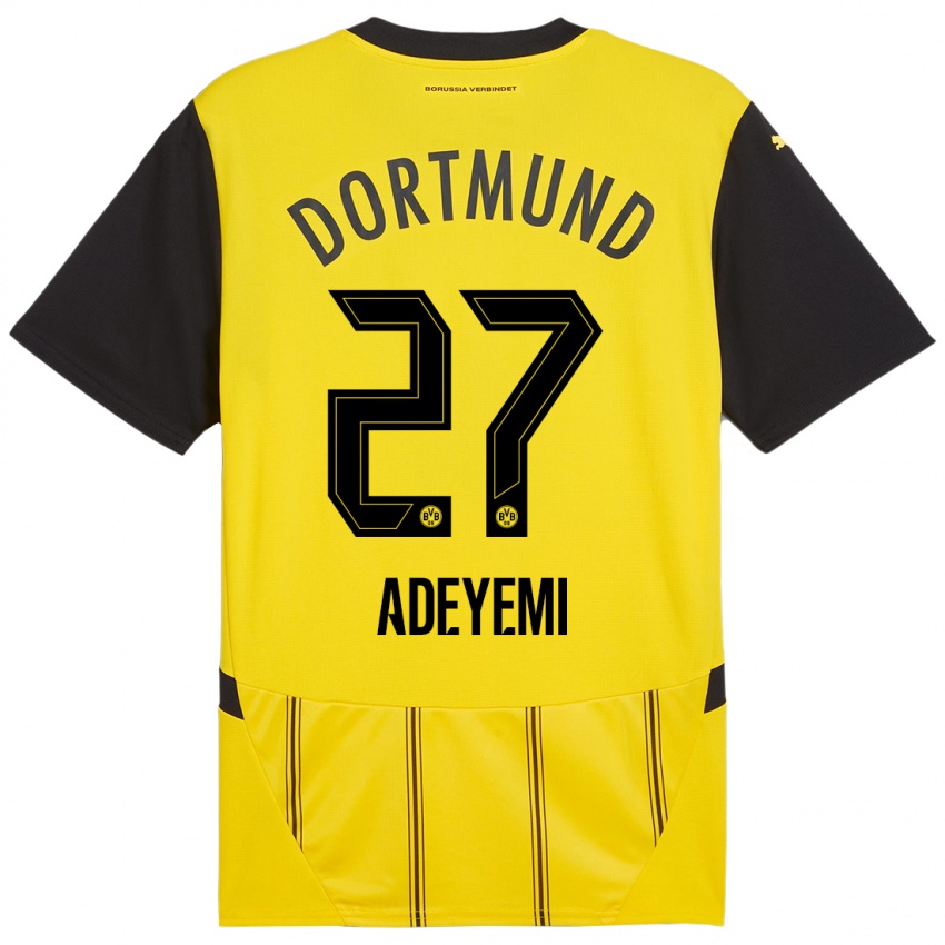 Kinder Karim Adeyemi #27 Gelb Schwarz Heimtrikot Trikot 2024/25 T-Shirt Österreich