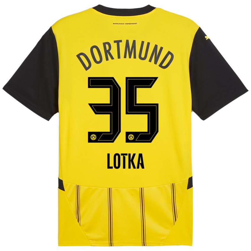 Kinder Marcel Lotka #35 Gelb Schwarz Heimtrikot Trikot 2024/25 T-Shirt Österreich