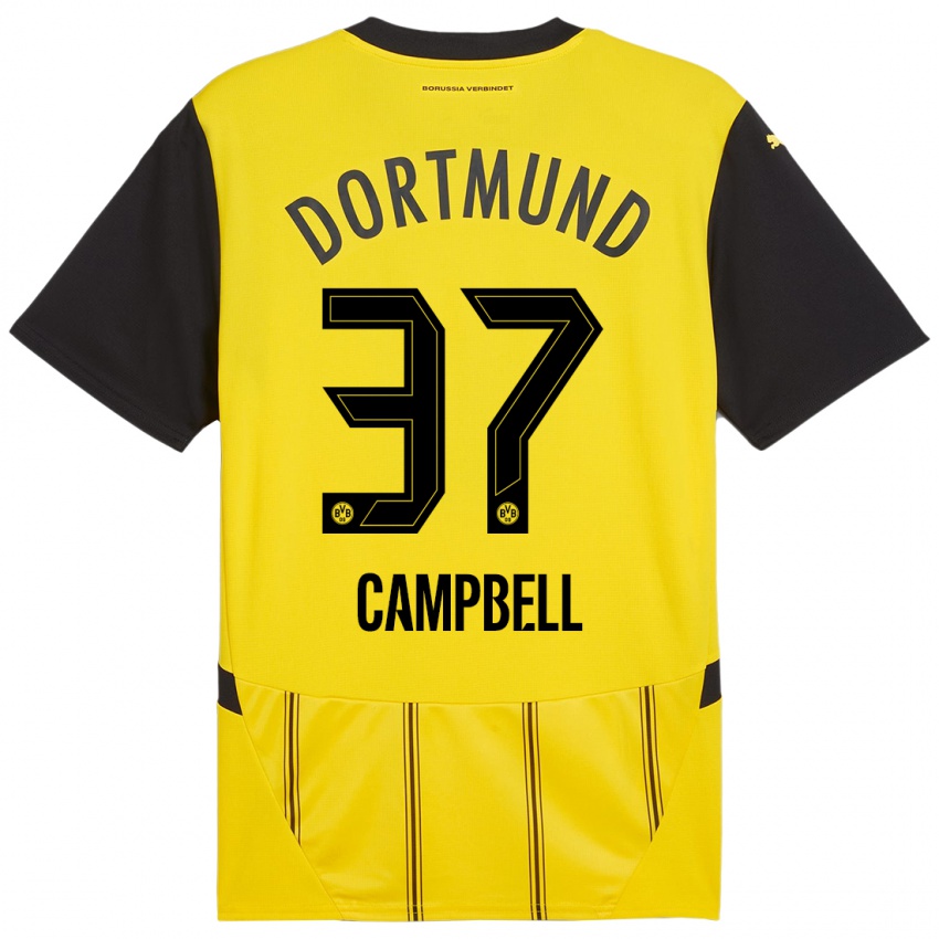 Kinder Cole Campbell #37 Gelb Schwarz Heimtrikot Trikot 2024/25 T-Shirt Österreich