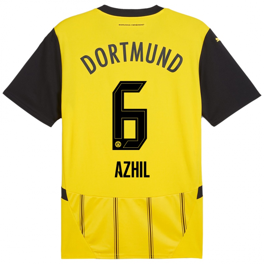 Kinder Ayman Azhil #6 Gelb Schwarz Heimtrikot Trikot 2024/25 T-Shirt Österreich