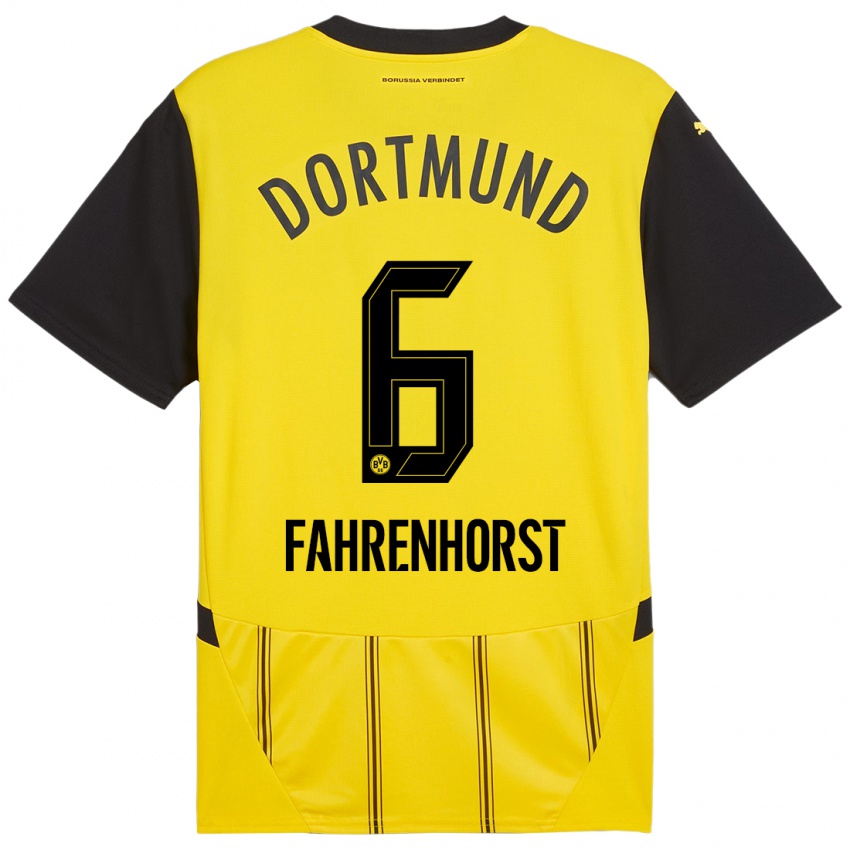 Kinder Luke Fahrenhorst #6 Gelb Schwarz Heimtrikot Trikot 2024/25 T-Shirt Österreich