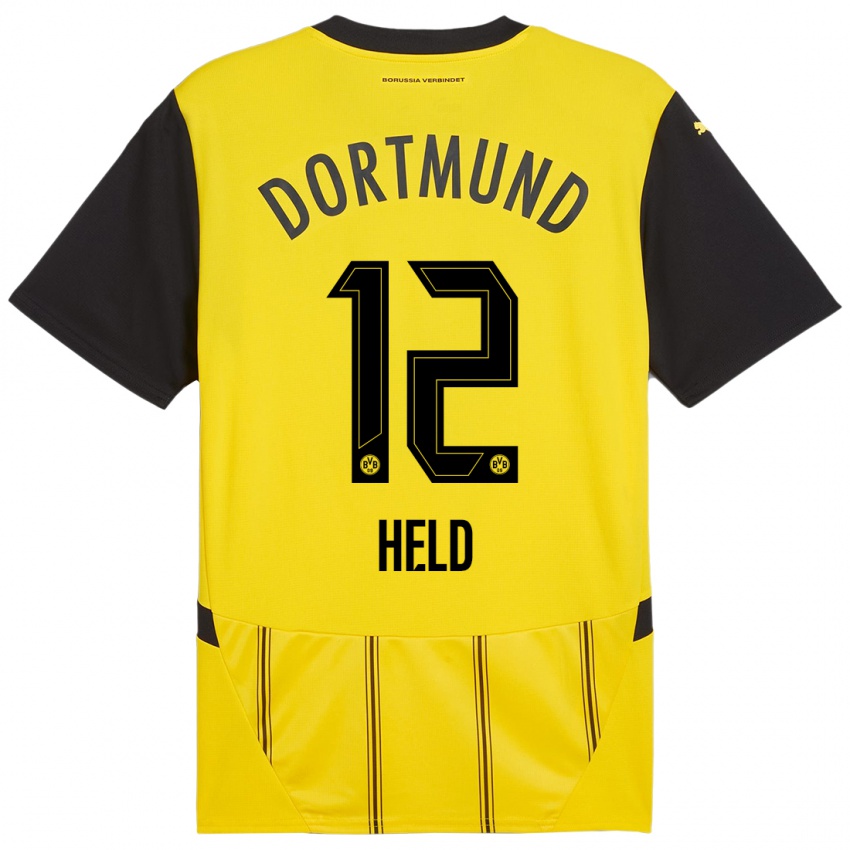 Kinder Aaron Held #12 Gelb Schwarz Heimtrikot Trikot 2024/25 T-Shirt Österreich