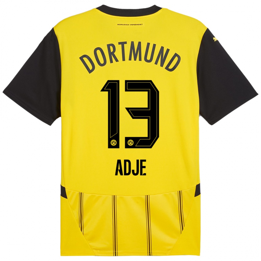 Kinder Miguel Adje #13 Gelb Schwarz Heimtrikot Trikot 2024/25 T-Shirt Österreich