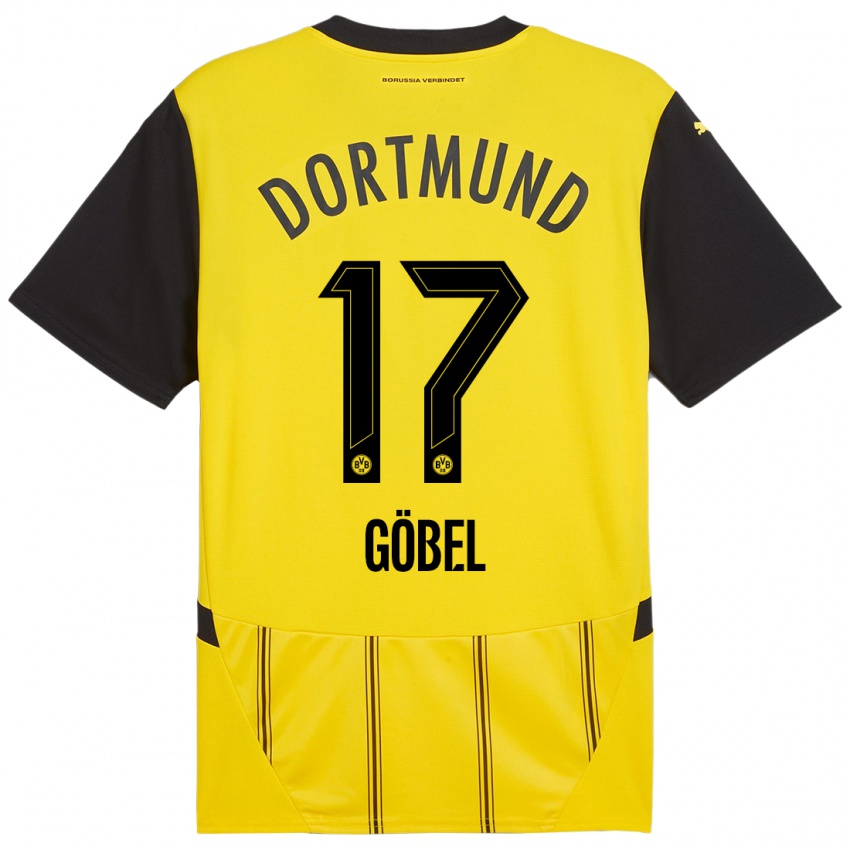 Kinder Patrick Göbel #17 Gelb Schwarz Heimtrikot Trikot 2024/25 T-Shirt Österreich