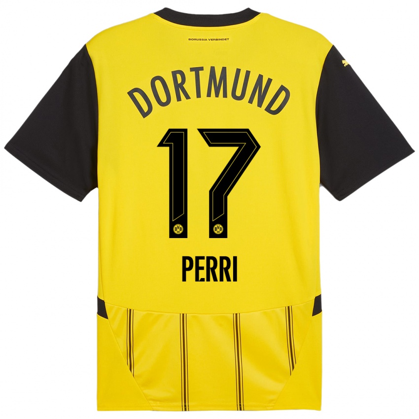 Kinder Luca Perri #17 Gelb Schwarz Heimtrikot Trikot 2024/25 T-Shirt Österreich