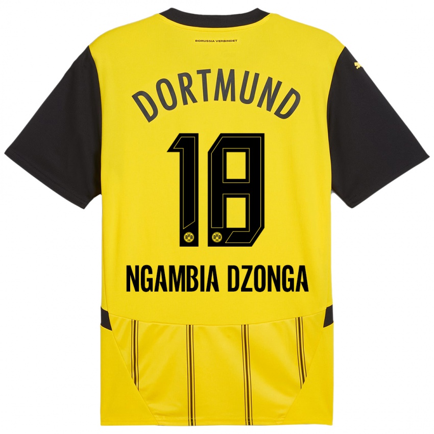 Kinder Diego Ngambia Dzonga #18 Gelb Schwarz Heimtrikot Trikot 2024/25 T-Shirt Österreich