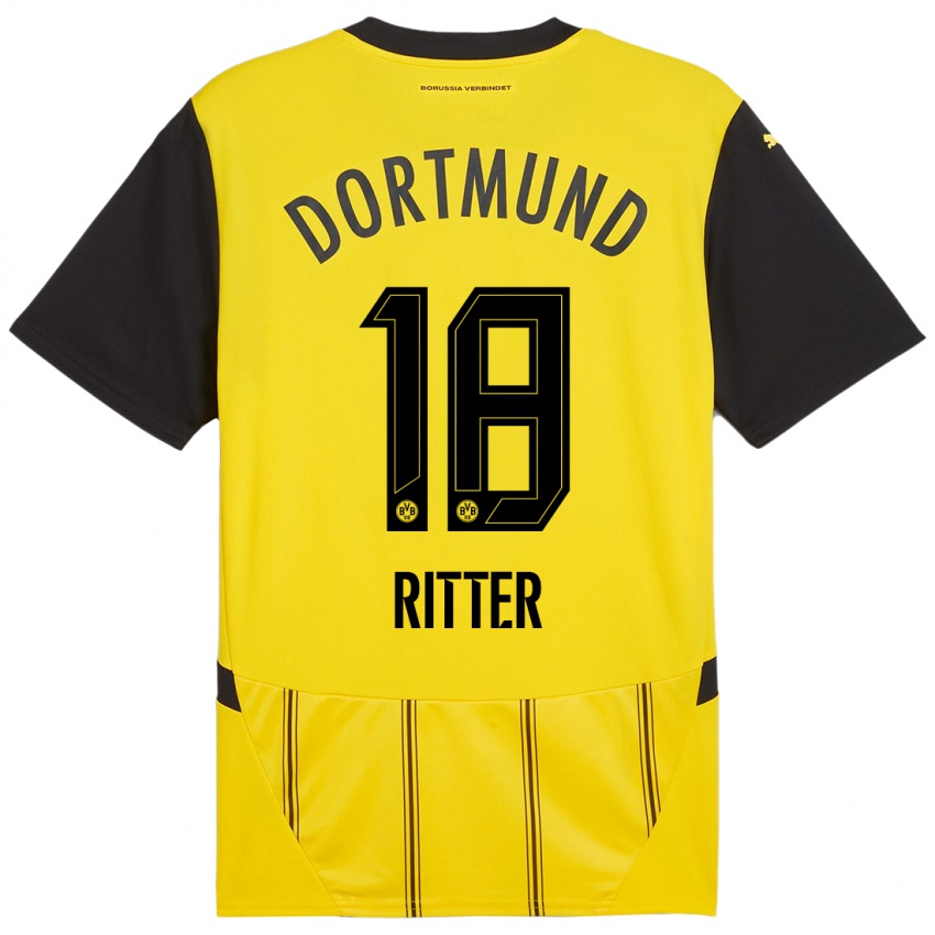 Kinder Roméo Ritter #18 Gelb Schwarz Heimtrikot Trikot 2024/25 T-Shirt Österreich