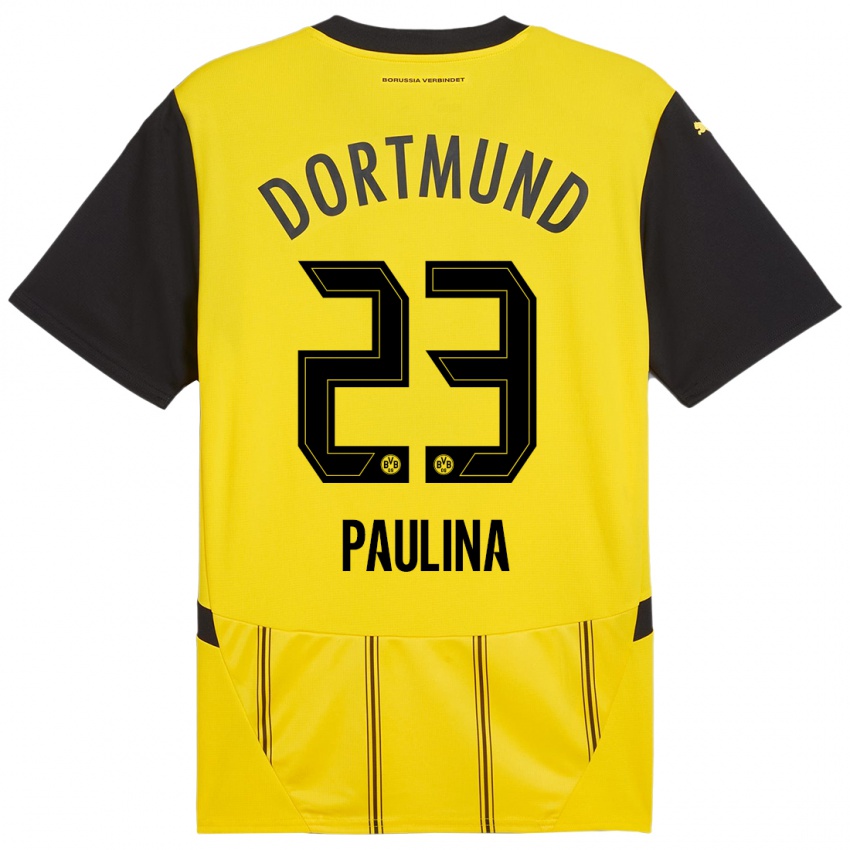 Kinder Jordi Paulina #23 Gelb Schwarz Heimtrikot Trikot 2024/25 T-Shirt Österreich