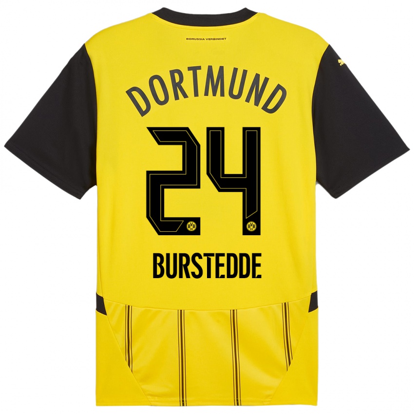 Kinder Joshua Burstedde #24 Gelb Schwarz Heimtrikot Trikot 2024/25 T-Shirt Österreich