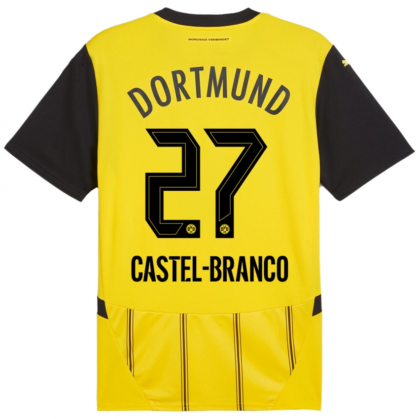 Kinder Diego Castel-Branco #27 Gelb Schwarz Heimtrikot Trikot 2024/25 T-Shirt Österreich