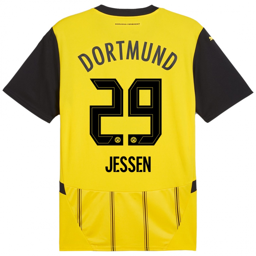 Kinder Niklas Jessen #29 Gelb Schwarz Heimtrikot Trikot 2024/25 T-Shirt Österreich