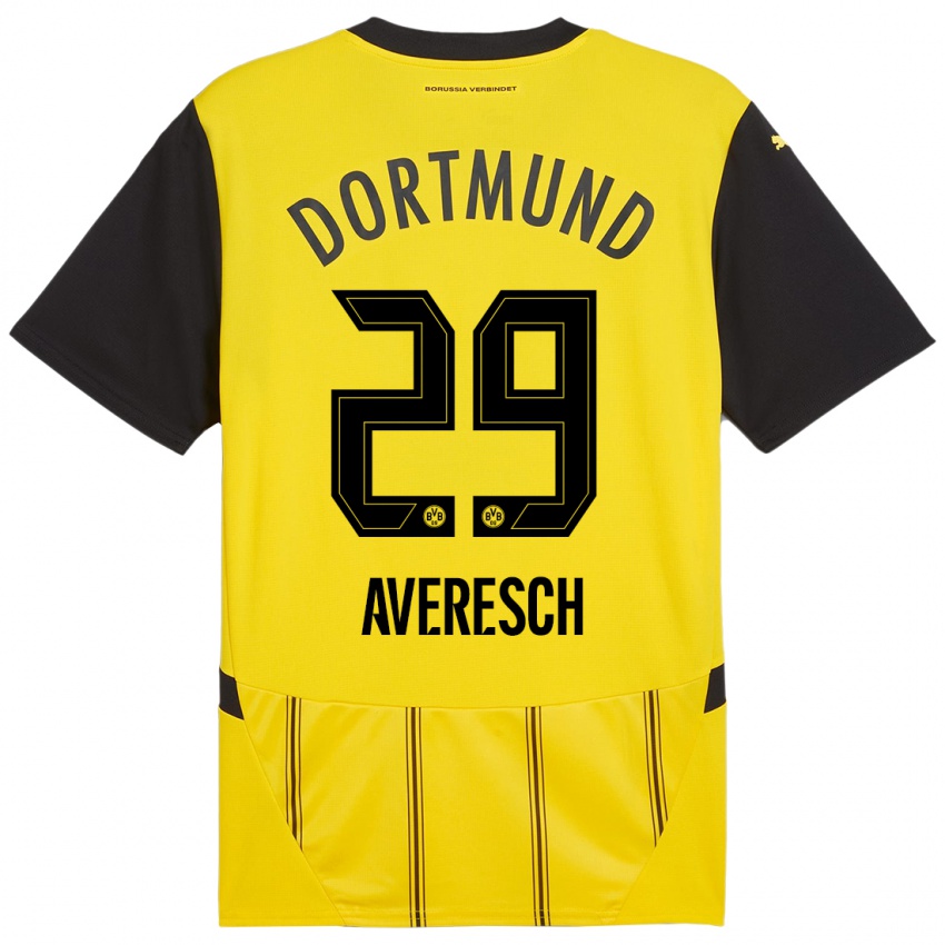 Kinder Noah Averesch #29 Gelb Schwarz Heimtrikot Trikot 2024/25 T-Shirt Österreich