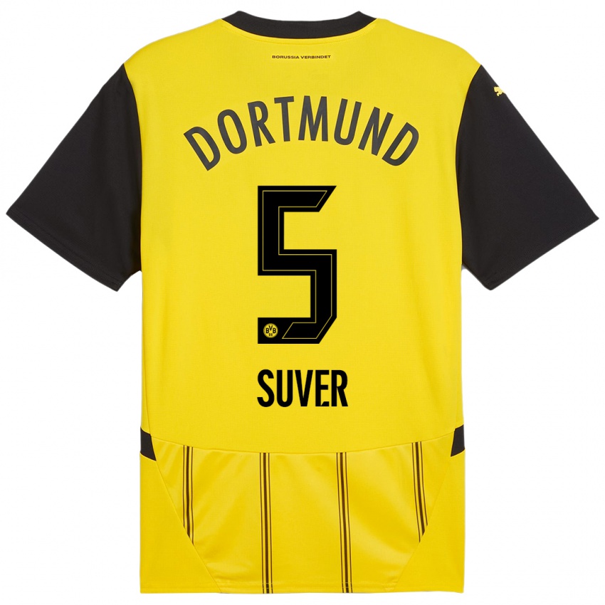 Kinder Mario Suver #5 Gelb Schwarz Heimtrikot Trikot 2024/25 T-Shirt Österreich