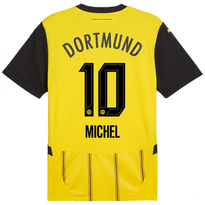 Kinder Falko Michel #10 Gelb Schwarz Heimtrikot Trikot 2024/25 T-Shirt Österreich