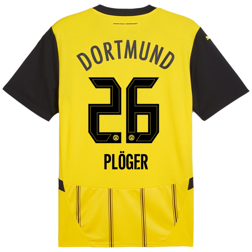 Kinder Dustin Plöger #26 Gelb Schwarz Heimtrikot Trikot 2024/25 T-Shirt Österreich