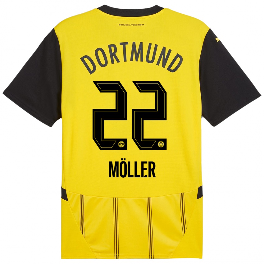 Kinder Paul Möller #22 Gelb Schwarz Heimtrikot Trikot 2024/25 T-Shirt Österreich