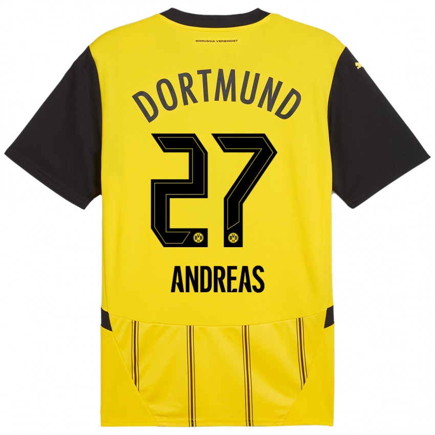 Kinder Kuno Andreas #27 Gelb Schwarz Heimtrikot Trikot 2024/25 T-Shirt Österreich