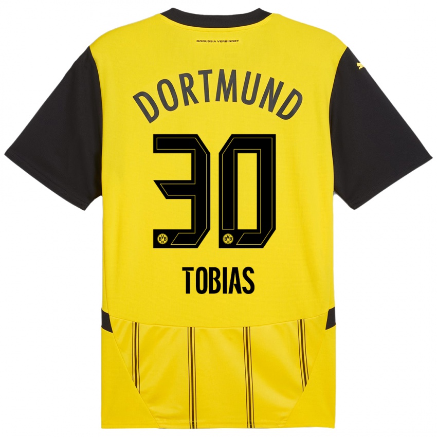 Kinder Vogt Tobias #30 Gelb Schwarz Heimtrikot Trikot 2024/25 T-Shirt Österreich