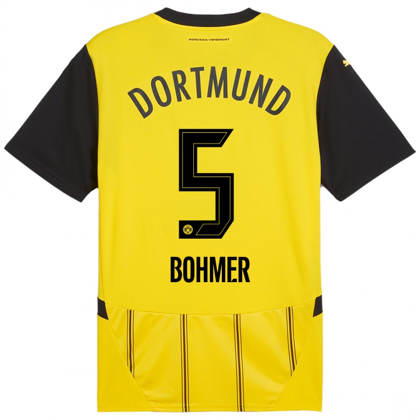 Kinder Tim Bohmer #5 Gelb Schwarz Heimtrikot Trikot 2024/25 T-Shirt Österreich