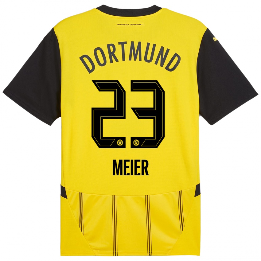 Kinder Maximilian Meier #23 Gelb Schwarz Heimtrikot Trikot 2024/25 T-Shirt Österreich