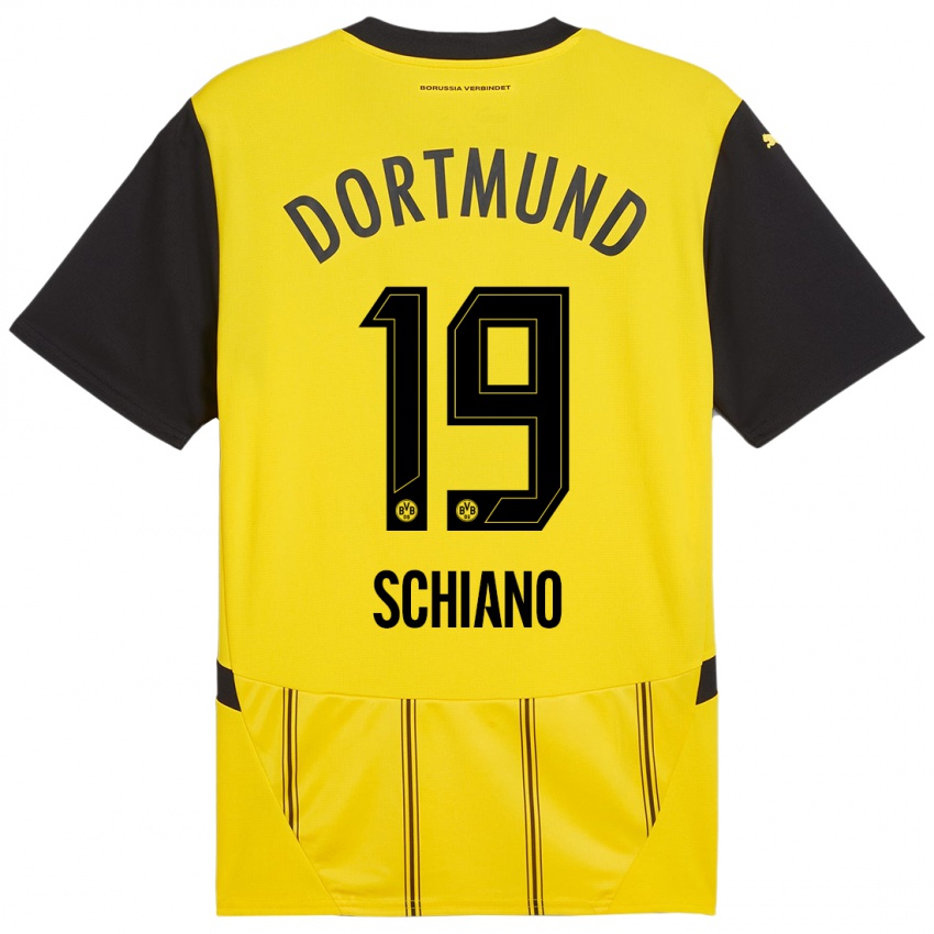 Kinder Emilio Schiano #19 Gelb Schwarz Heimtrikot Trikot 2024/25 T-Shirt Österreich