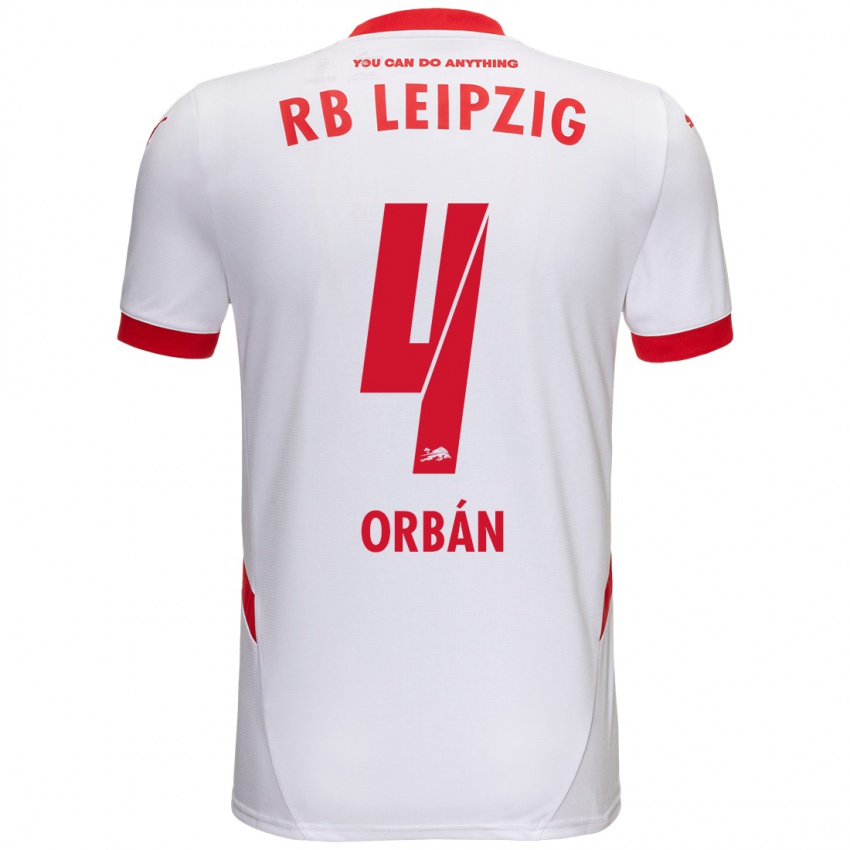 Kinder Willi Orban #4 Weiß Rot Heimtrikot Trikot 2024/25 T-Shirt Österreich