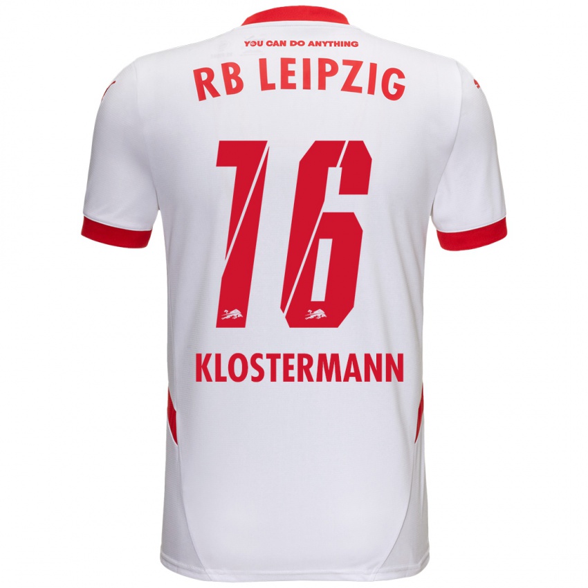 Kinder Lukas Klostermann #16 Weiß Rot Heimtrikot Trikot 2024/25 T-Shirt Österreich