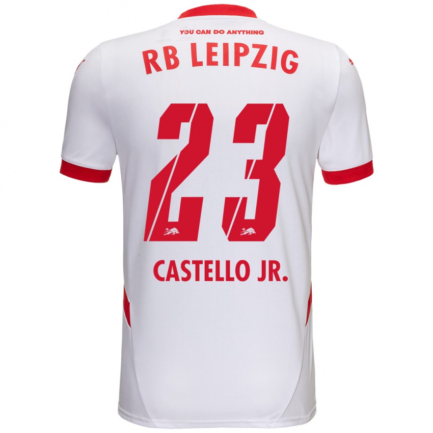 Kinder Castello Lukeba #23 Weiß Rot Heimtrikot Trikot 2024/25 T-Shirt Österreich